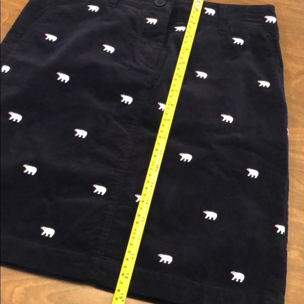 NWT Talbots Navy Blue Velvet Embroidered Polar Bear Skirt - Picture 5 of 6